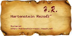 Hartenstein Rezső névjegykártya